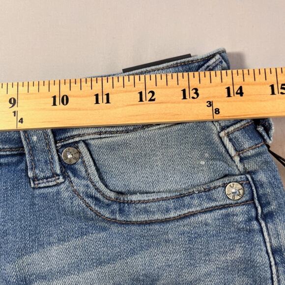 TRUE RELIGION Maisie High Rise Denim Shorts Med Wash Western Cowgirl Sz 27 NWT - Picture 3 of 10
